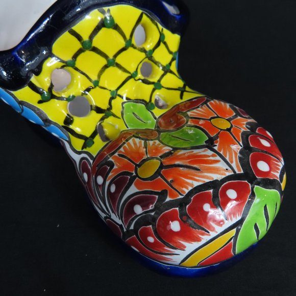 Colorful Mexican Pottery Talavera Look Shoe Planter - Picture 7 of 7